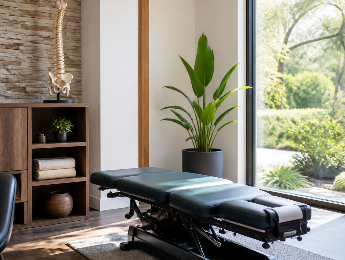 Bright, modern treatment room at Stellenbosch Chiro